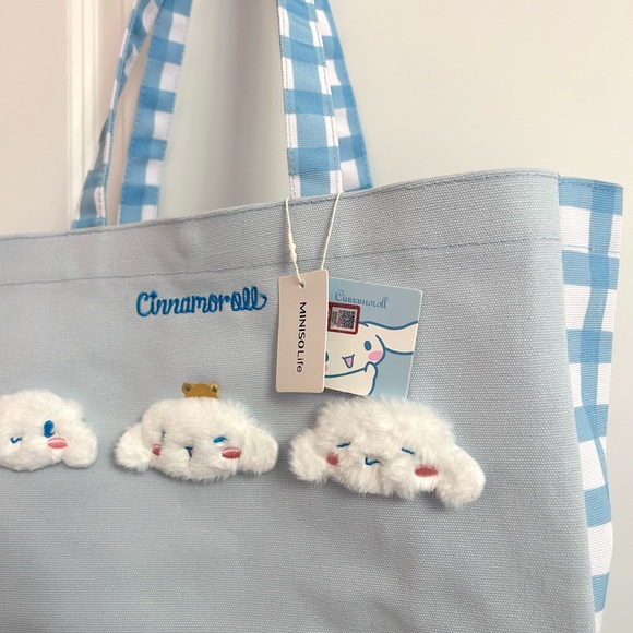sanrio x miniso cinnamoroll canvas tote bag - Picture 2 of 8